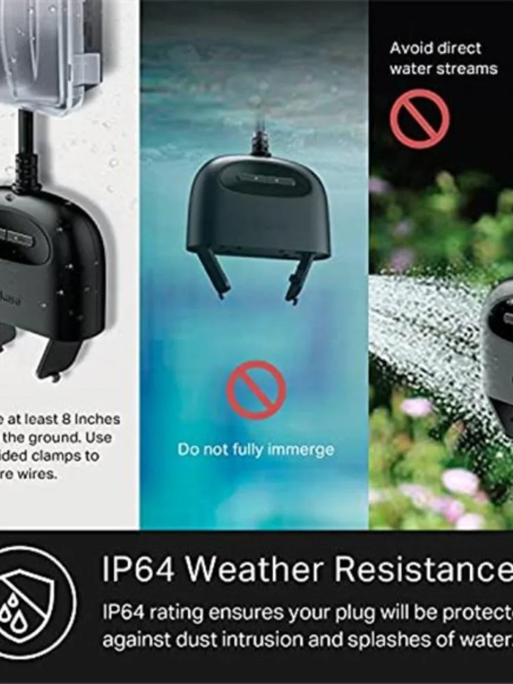 Outdoor Smart Plug,Smart Home Wi-Fi Outlet with 2Sockets,IP64 Weather Resistance